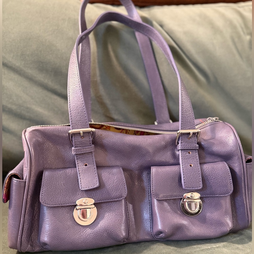 Lavender Leather Handbag by MAXX New York